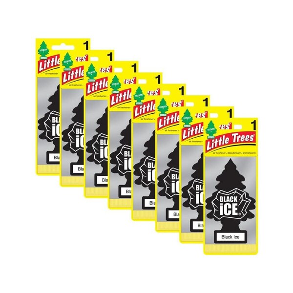 8x Little Tree Black Ice Car Scent Fragrance Hanging Auto Air Freshener 4x12cm