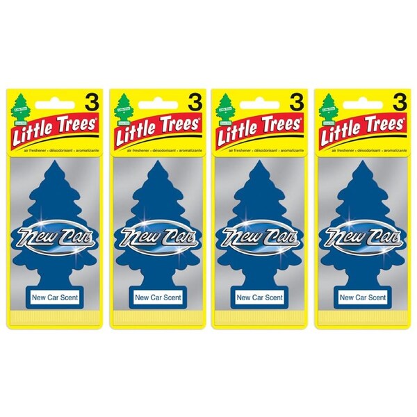 4x Little Tree 3 Pack New Car Car Air Freshener Long-Lasting Fragrance 12x4cm