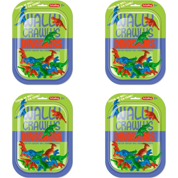 72pc Schylling Wally Crawly Dinos Stretchy Squishy Wall Crawling Figures 5y+