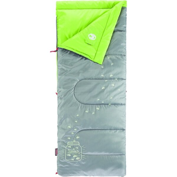 Coleman Sleeping Bag Kids Fyrefly Illumibug Gren 7C Rate Outdoor/Hiking Camping