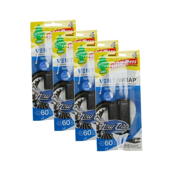 4x Little Tree Vent Wrap New Car Scent Fragrance Air Freshener Air Freshener