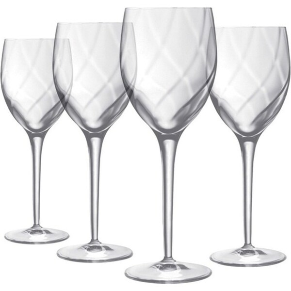 4pc Luigi Bormioli Canaletto 375ml Grand Vini Wine Glasses Set Stemware Clear