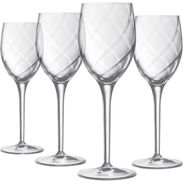4pc Luigi Bormioli Canaletto 275ml White Wine Glasses Set Drinking Stemware