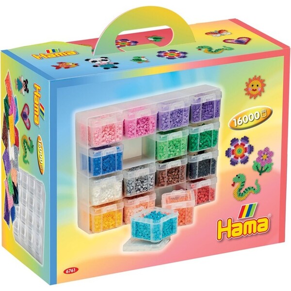 16000pc Hama Beads w/ 16-Drawer Storage Box Kids Building Activity Fun Toy 5+