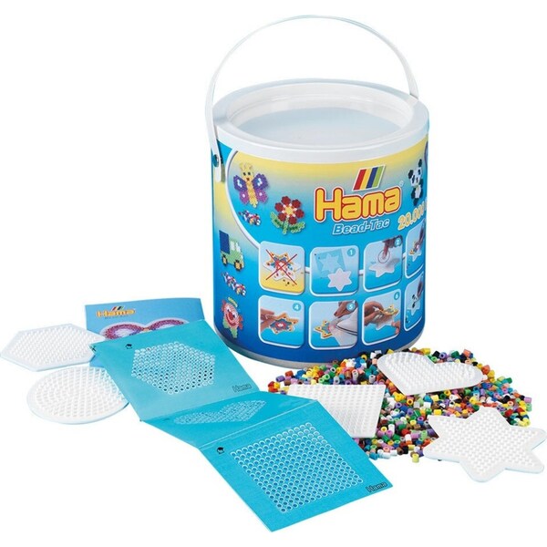 20000pc Hama Beads w/ Pegboards in Bucket Kids/Children Building Play Toy 5y+