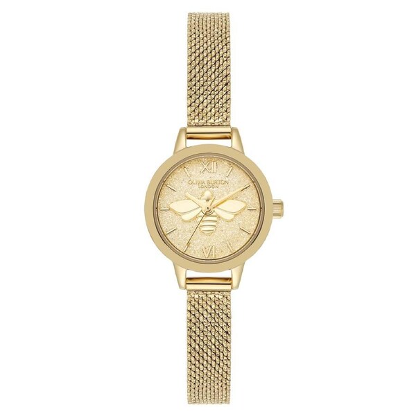 Olivia Burton Gold Steel Mesh Light Champagne Dial Women's Watch - 24000230