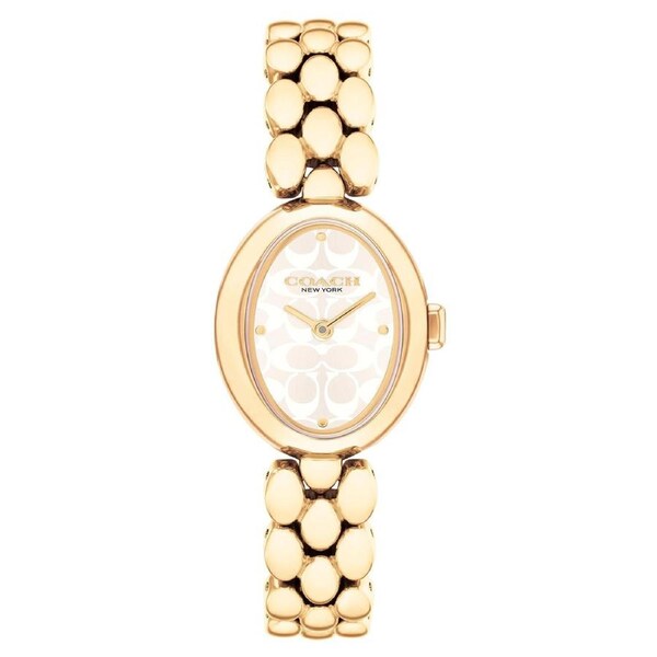 Coach Gold Steel Silver White Dial Women's Watch - 14504417