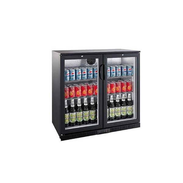 Airflo 210L Double Door Bar Beverage/Drink Mini Fridge Cooler 84x90cm Black
