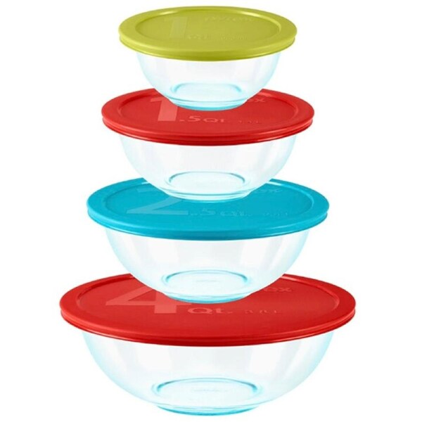 Pyrex 8 Piece Mixing Bowl Set with Lids