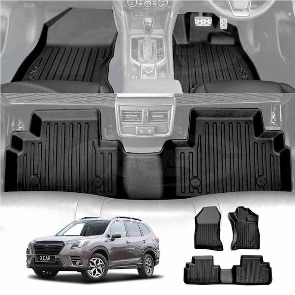 3D Floor Mats for Subaru Forester 5th Gen 2018-2025 Heavy Duty All Weather Car Mats Carpet Liner Set