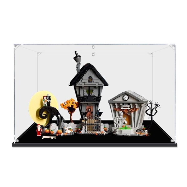 Acrylic Display Case for LEGO 21351 Disney Tim Burton's The Nightmare Before Christmas Figure Storage Box Dust Proof Glue Free