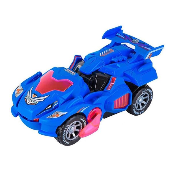 Catzon Transforming Dinosaur Car Toy with Light Music for Toddlers 3+ Blue