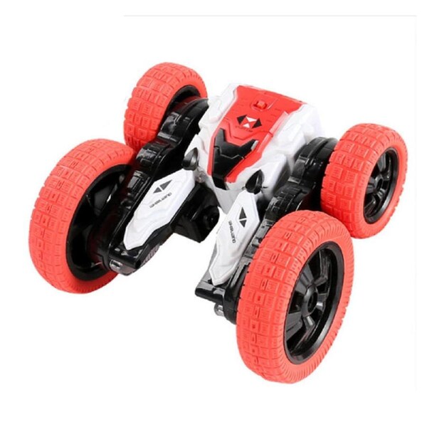Catzon 4WD RC Stunt Car Double-Sided Rotation 360 Flips for Indoor Outdoor Red