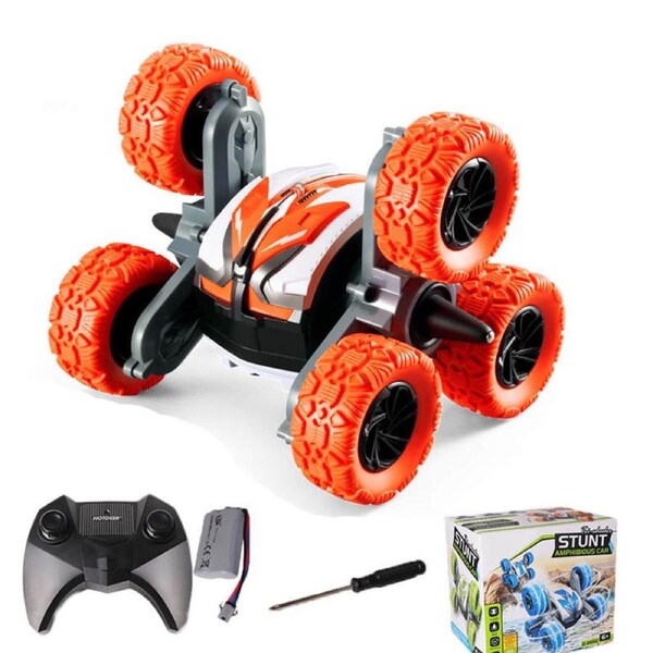 Catzon Waterproof RC Stunt Cars Double sided Driving 360 Flips for Kids 6+ Orange