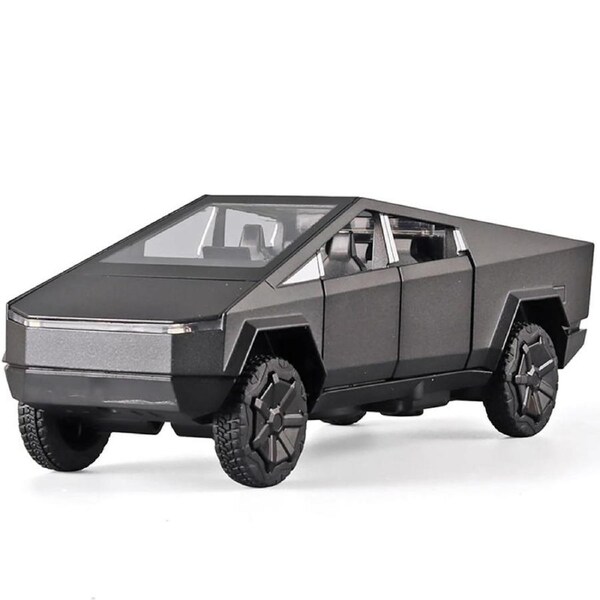 Catzon 1/32 Scale Diecast Truck Model Zinc Alloy Pull Back Car with Sound Light-Grey
