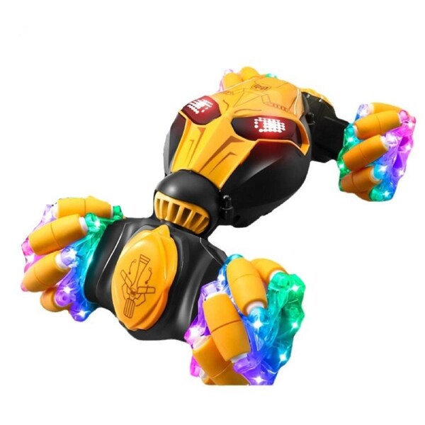 Catzon LED RC Car Gesture Sensing 4WD 360 Rotating for Age 8+ Year Old-Yellow