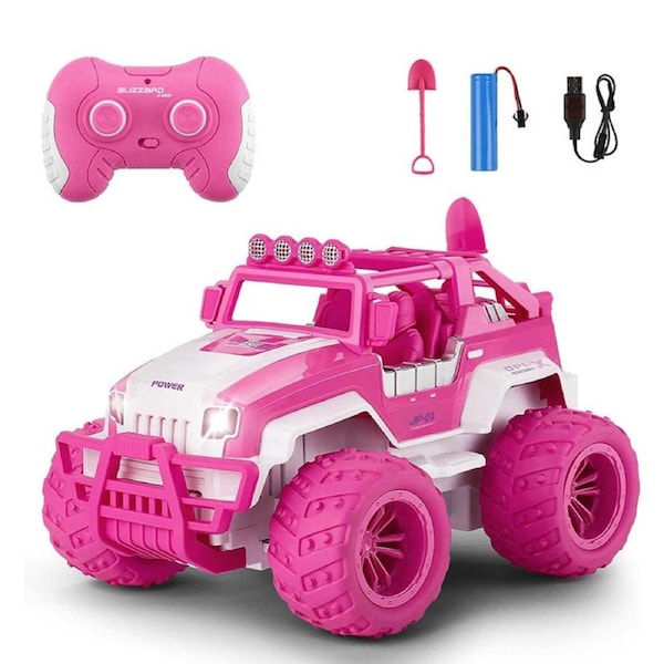 Catzon Remote Control Monster Truck 2.4Ghz with Light Rechargeable for Girls-L