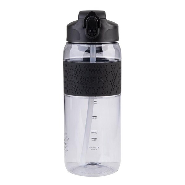 Oasis Tritan Sports Bottle with Sipper and Straw 800ml - Carbon Black