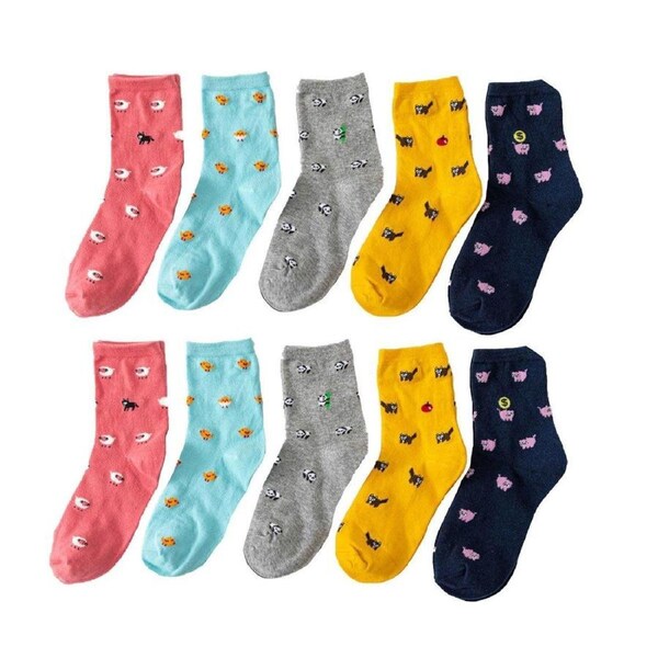 Cute Cat Design Women Cotton Socks Fun Cartoon Cute Tube Socks for Casual Wear
