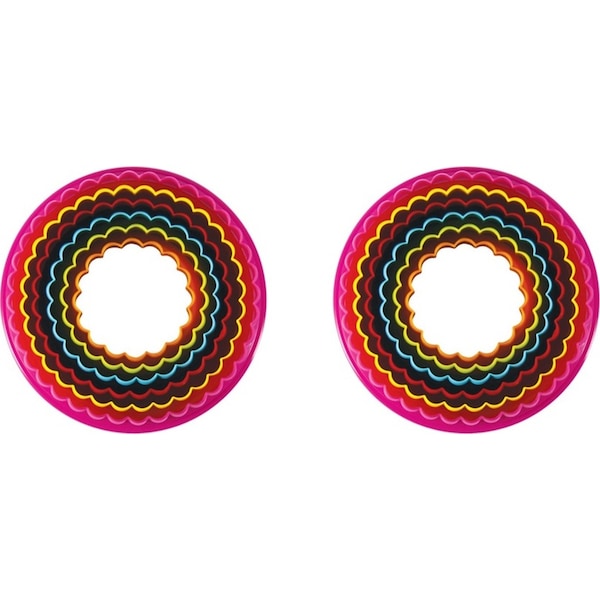 12pc Avanti Double Sided Round Cookies Cutter Baking Maker Decorating Mould Set