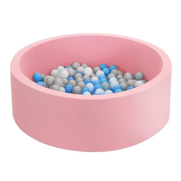Keezi Ocean Foam Ball Pit with 200 Balls Kids Play Pool Barrier Toys 90x30cm Pink