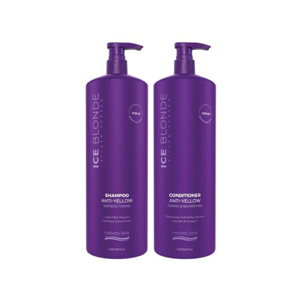 Natural Look Silver Screen Ice Blonde Shampoo & Conditioner 1 Lt Bundle