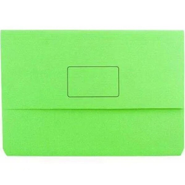 Marbig Slimpick Document Wallet Foolscap Green Pack 50