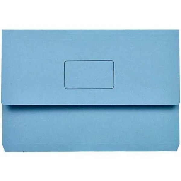 Marbig Slimpick Document Wallet Foolscap Blue Pack 50