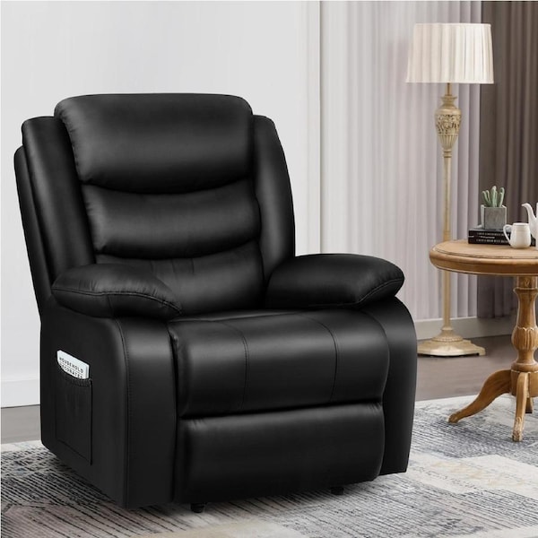 1x ALFORDSON Recliner Chair Leather Black