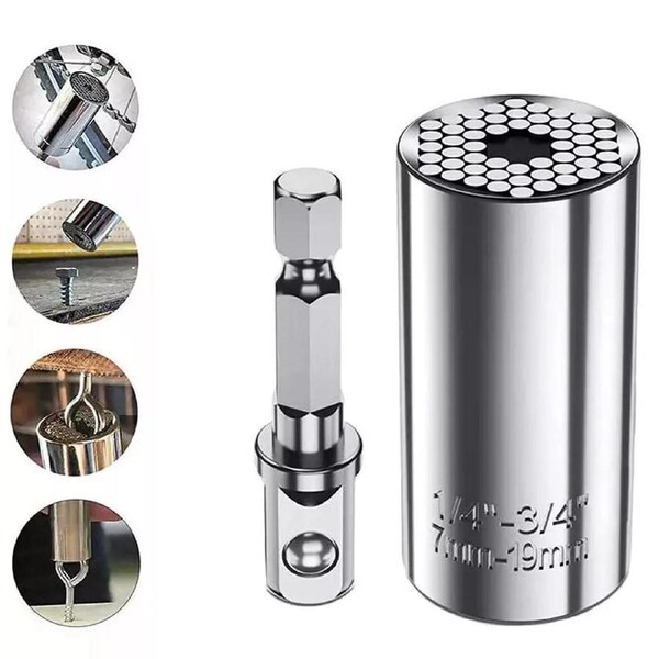 Multi-Function Socket 7-19mm Set Hardware Tool Socket Wrench Torque Head Set Ratchet