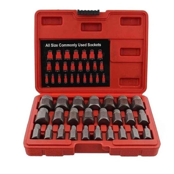 25 Pieces Damaged Screw Extractor Set Multi-Spline Easy Out Broken Bolt Remover