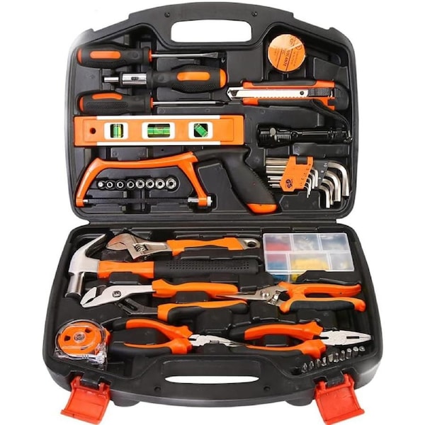 102Pieces Garden Home Household Tools Set Kit Box Repair Hard Case
