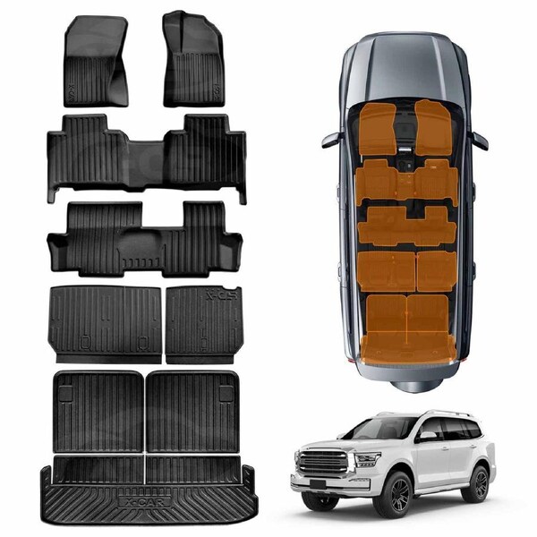Floor Mats Boot Liner Set for GWM Tank 500 Tank500 2024-Onwards All Weather Heavy Duty Cargo Kick Mats Back Seat Protector Cover