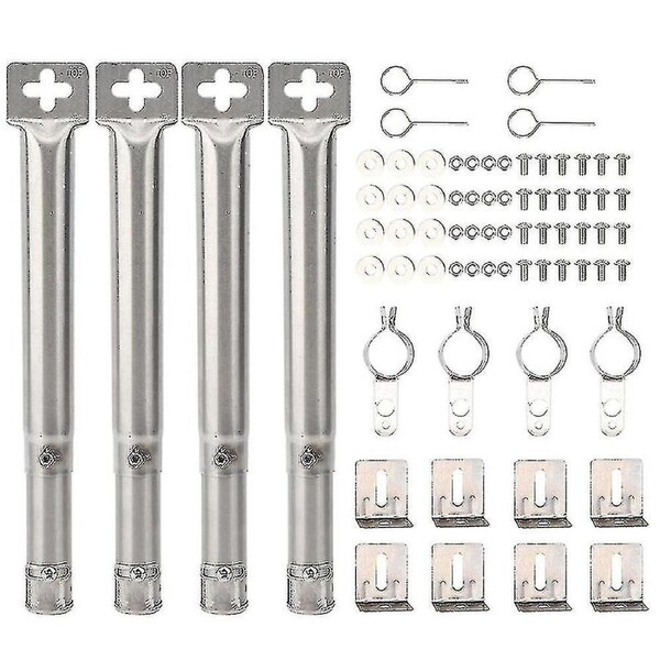 4pcs Universal Adjustable Stainless Steel Bbq Gas Grill Replacement Straight Pipe Tube Burner Barbec