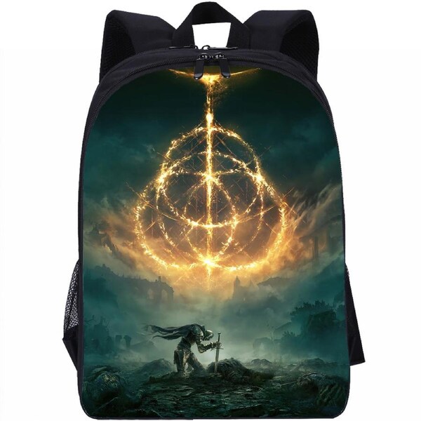 DSO120Game Elden Ring Canvas Bookbag Large Capacity Graphic Backpack-Lightweight Casual Daypack For Travel-Color 1-One Size