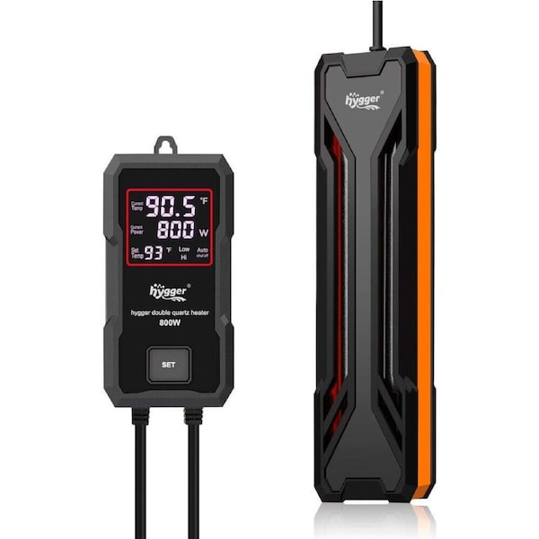 Hygger Submersible Double Quartz Heater 800W - Black