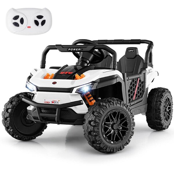 Costway Ride on Car Battery Powered Remote Electric Vehicle Toys 12V White