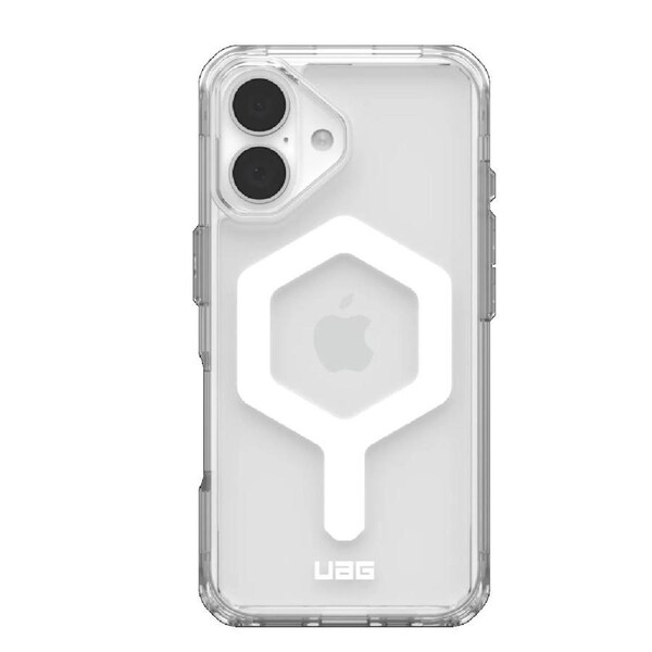 UAG Plyo MagSafe Apple iPhone 16 Plus (6.7') Case - Ice/White (114479114341), 16ft. Drop Protection (4.8M), Armored Shell, Air -Soft Corners