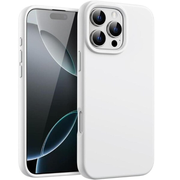 JETech iPhone 16 Pro Max 6.9-Inch Liquid Silicone Case, Silky Soft Touch Full-Body Protective Phone Case, Anti-Scratch Shockproof Cover with Microfiber Lining White