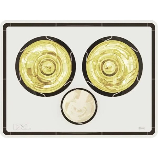 IXL Vivid 2-in-1 Bathroom Ceiling Heater w/LED Light 2x 275W White 38x30cm