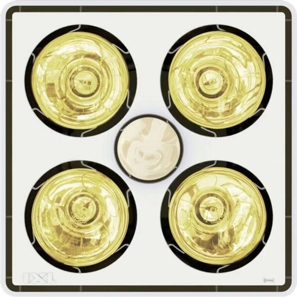 IXL Paramount 3-in-1 Bathroom Heater/Exhaust Fan w/Light 4x 275W White 38cm