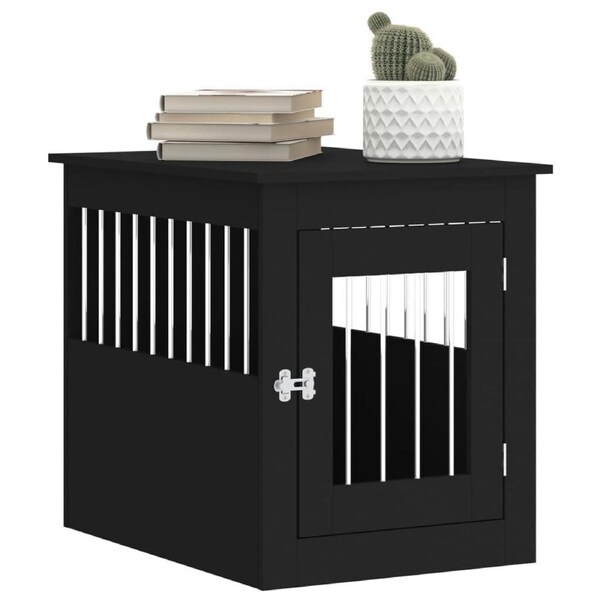 Dog Crate Furniture Black 55x75x65 cm