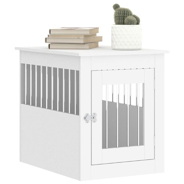Dog Crate Furniture White 55x75x65 cm