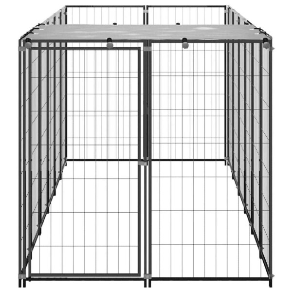 Dog Kennel Black 330x110x110 cm Steel