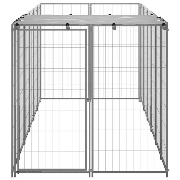 Dog Kennel Silver 330x110x110 cm Steel