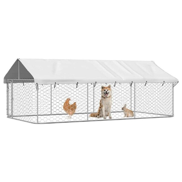 Outdoor Dog Kennel with Roof 400x200x150 cm