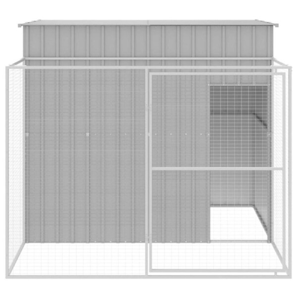 Dog House with Run Dark Grey 214x253x181 cm