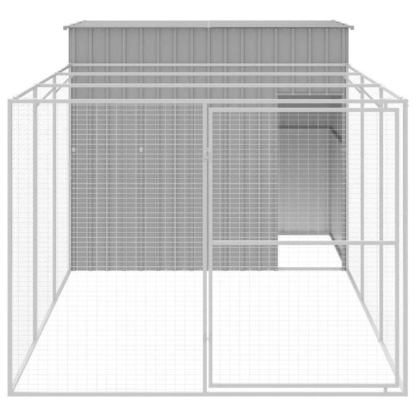 Dog House with Run Dark Grey 214x457x181 cm