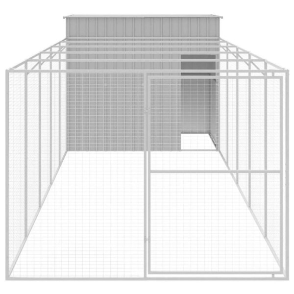 Dog House with Run Dark Grey 214x661x181 cm
