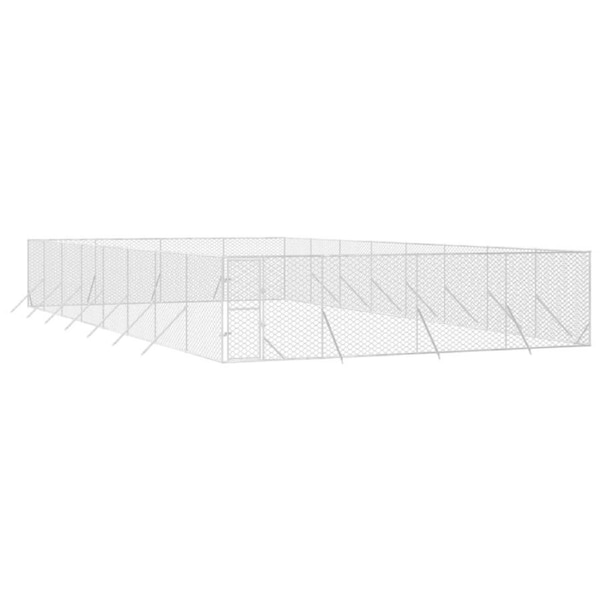 Outdoor Dog Kennel Silver 8x16x2 m
